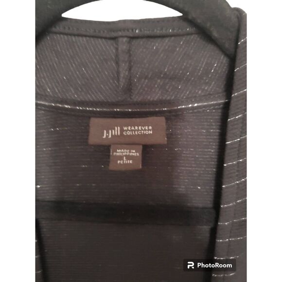 J Jill Cardigan Sweater Women's Black Open Front Size PL Black - Picture 2 of 2